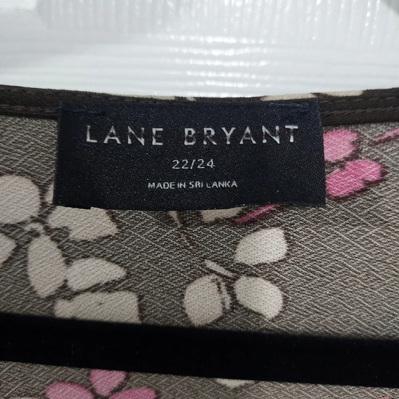 NWOT Lane Bryant Brown Floral Perfect Flutter-Sleeve Puff Print Midi Dress 22/24 - Picture 3 of 12